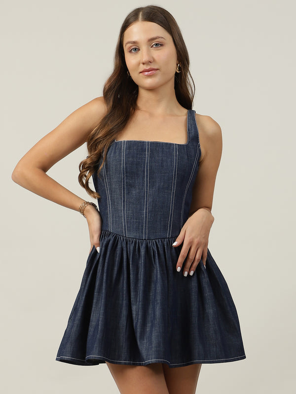 Ariel Denim Corset Mini Dress