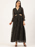 Dorothy Black Cut Out Waist Maxi Dress