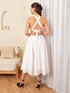 Evelyn White Schiffli Open Back Midi Dress