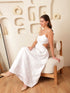 Miley White Schiffli Cut out Waist Gather Skirt Maxi Dress