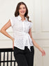 Gwen White Schiffli Tie Waist Shirt