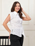 Gwen White Schiffli Tie Waist Shirt