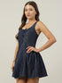 Flora Denim Tie Front Mini Dress