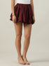 Maya Maroon Satin Balloon Skirt