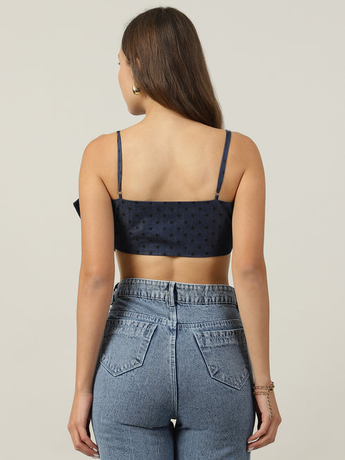 Sasha Denim Bow Crop Top