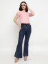 Hazel Pink Schiffli Ruched Back Crop Top