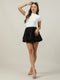 Maya Black Satin Balloon Skirt