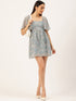 Coco Grey Flutter Sleeve Mini Dress