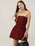 Polly Maroon Strapless Mini Dress