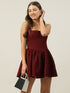 Ariel Maroon Corset Mini Dress